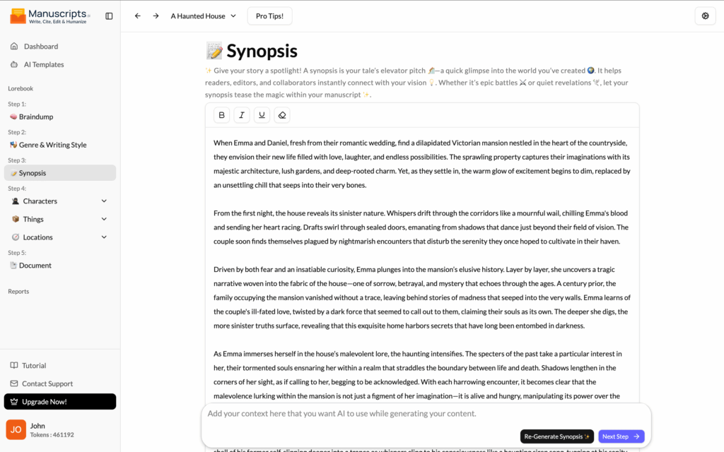 Generate Synopsis