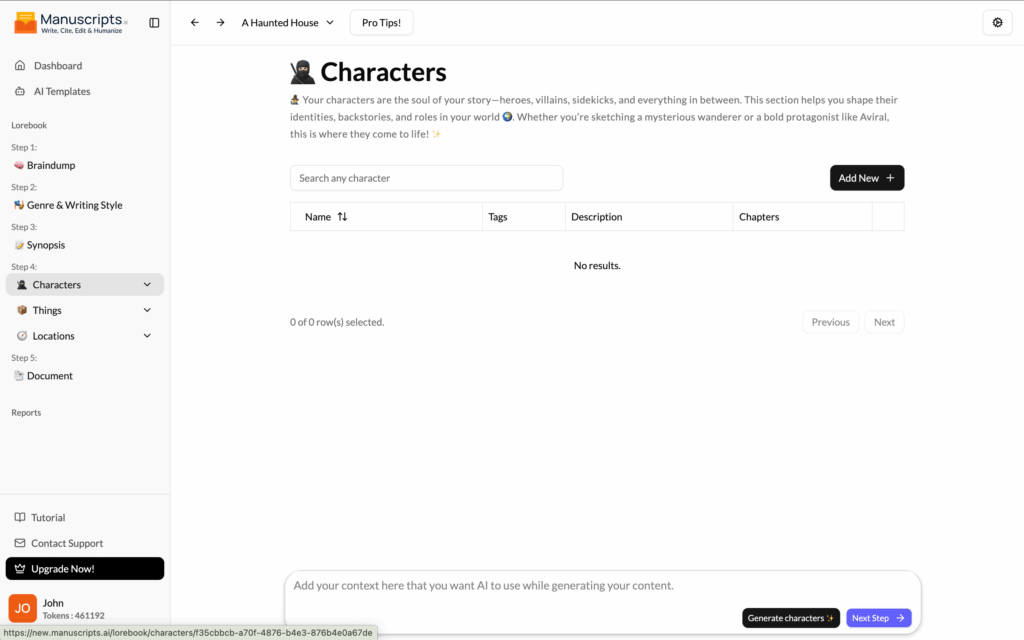 Character & Things